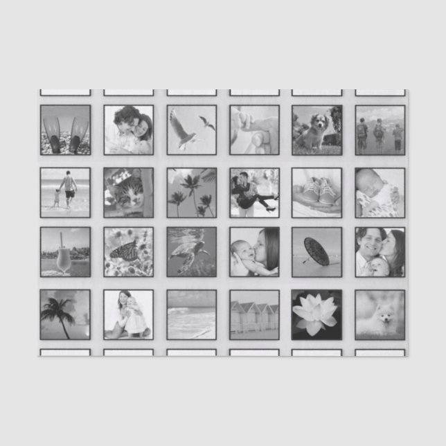 Schwarz-Weiß-FilterfotoCollage Seidenpapier (Vorderseite)