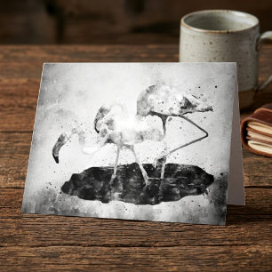 Schwarz-Weiß-Flamingo-Aquarell-Wandkunst-Dekoratio Dankeskarte