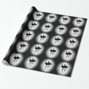 Schwarz-Weiß-Flamingo Geschenkpapier