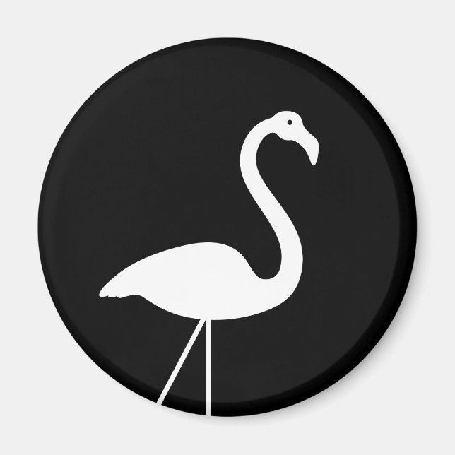 Schwarz-Weiß-Flamingo-Magnet Magnet (Vorne)