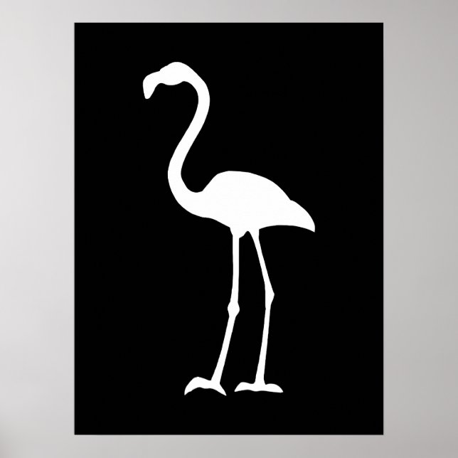 Schwarz-Weiß-Flamingo Poster (Vorne)