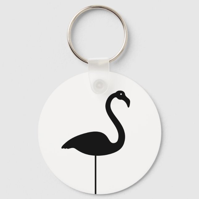 Schwarz-Weiß-Flamingo-Schlüsselanhänger Schlüsselanhänger (Vorderseite)