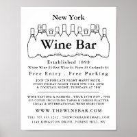 Schwarz-Weiß-Flaschen, Weinwerbung/Bar