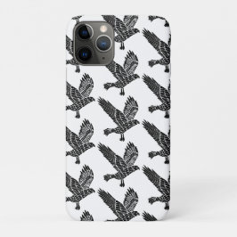 Schwarz-Weiß-Fliegenraven-Lino-Schnitt Case-Mate iPhone Hülle