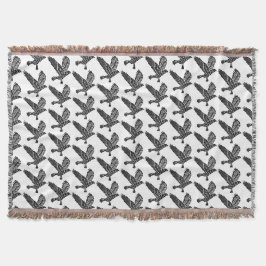 Schwarz-Weiß-Fliegenraven-Lino-Schnitt Decke