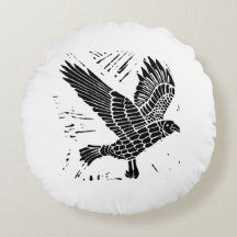 Schwarz-Weiß-Fliegenraven-Lino-Schnitt