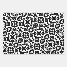 Schwarz-Weiß-Fliesenmuster Set 1 Geschenkpapier Set