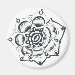 Schwarz-Weiß-Flora-Symmetrie Magnet