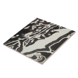 Schwarz-Weiß-Fluid Art Vaporwave Fliese