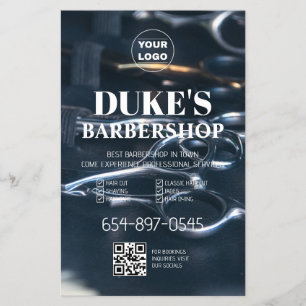 Schwarz-Weiß-Flyer für Barbier Flyer