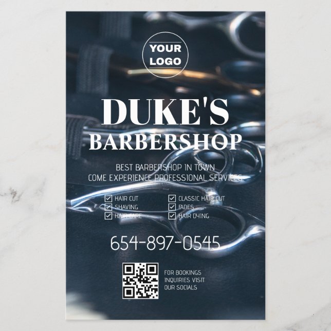 Schwarz-Weiß-Flyer für Barbier  Flyer (Vorne)