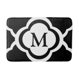 Schwarz-Weiß-Folie personalisierbares Monogramm Badematte