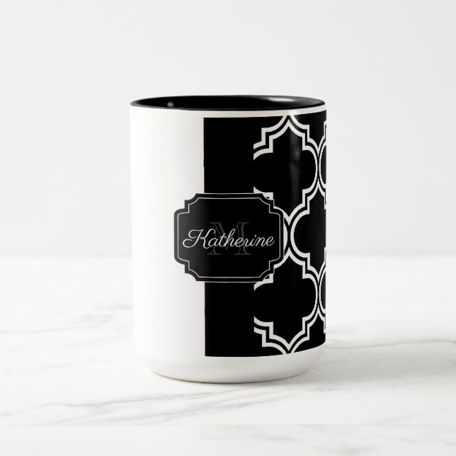 Schwarz-Weiß-Folie Zweifarbige Tasse (Mittel)