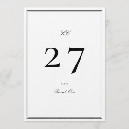 Schwarz & Weiß Formal 5 x 7 Tischnummer für Hochze