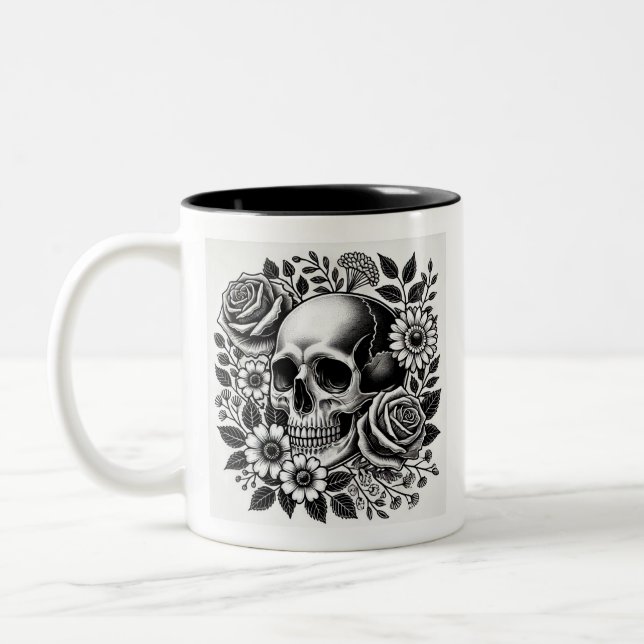 Schwarz-Weiß-Forte Zweifarbige Tasse (Links)