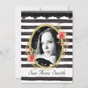 Schwarz-Weiß-Foto Abschluss Open House Einladung