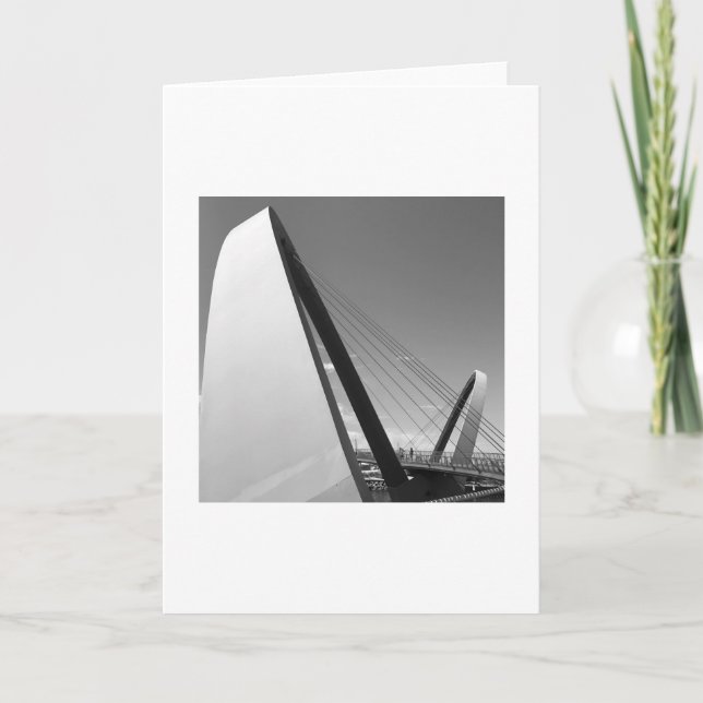 Schwarz-Weiß-Foto der Brückenkarte Karte (Vorderseite)