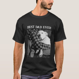 Schwarz-Weiß-Foto des Hundes mit Vater T-Shirt