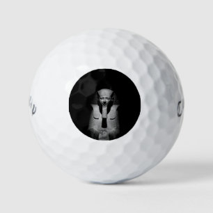Schwarz-Weiß-Foto des Pharaoh-Königs Golfball