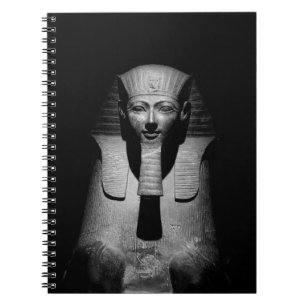 Schwarz-Weiß-Foto des Pharaoh-Königs Notizblock