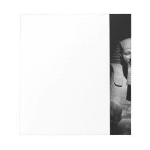 Schwarz-Weiß-Foto des Pharaoh-Königs Notizblock