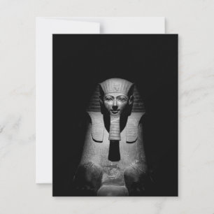 Schwarz-Weiß-Foto des Pharaoh-Königs RSVP Karte