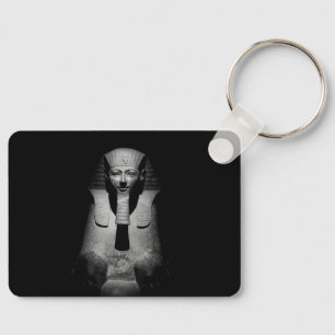 Schwarz-Weiß-Foto des Pharaoh-Königs Schlüsselanhänger