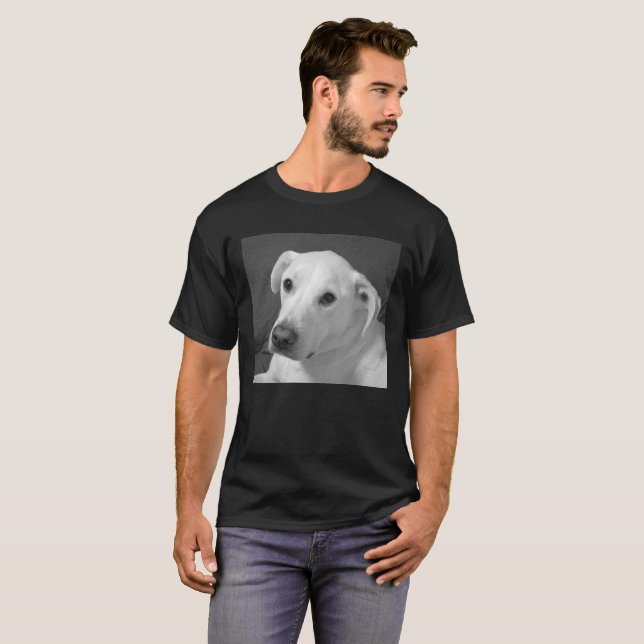 Schwarz-Weiß-Foto eines wunderschönen, seelenvolle T-Shirt (Vorne ganz)