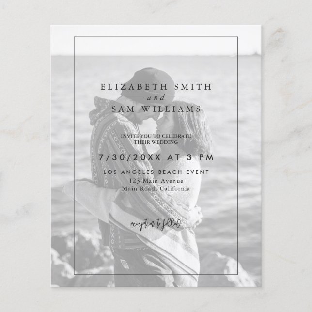 Schwarz-Weiß-Foto - Elegante Hochzeit Flyer (Vorne)