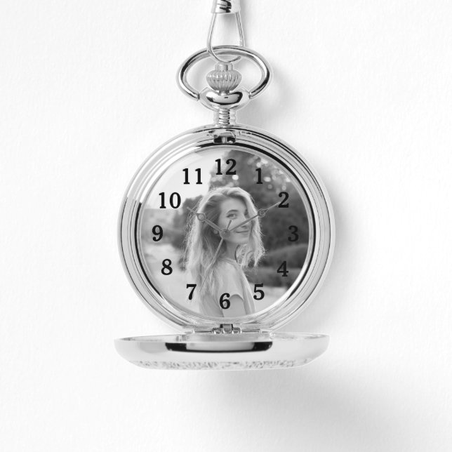 Schwarz-Weiß-Foto für die Mama Armbanduhr (Vorderseite)