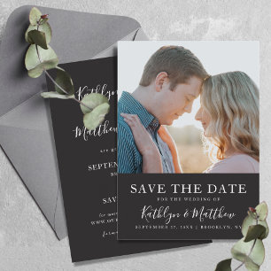 Schwarz-Weiß-Foto für moderne Typografie Save The Date