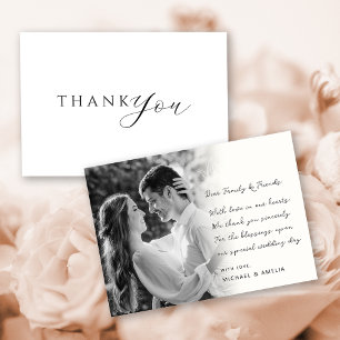 Schwarz-Weiß-Foto Hochzeit Danke-Karte Dankeskarte