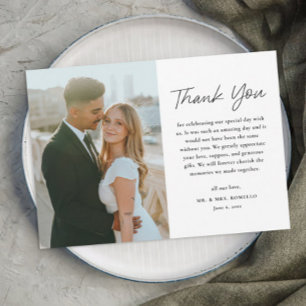 Schwarz-Weiß-Foto-Hochzeit-Dankeskarten-Magnet Magnetkarte