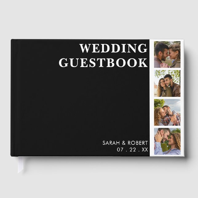 Schwarz-Weiß-Foto-Hochzeit Gästebuch (Vorderseite)