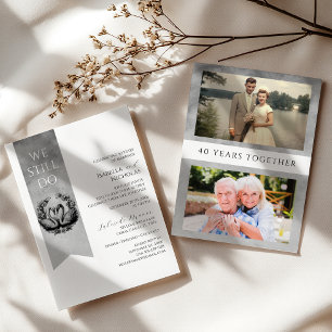 Schwarz-Weiß-Foto Hochzeit Jubiläum Einladung