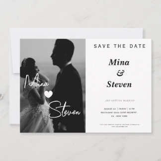 Schwarz-Weiß-Foto Hochzeit Save The Date