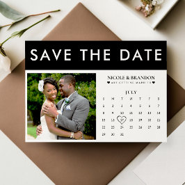 Schwarz-Weiß-Foto-Hochzeit Save The Date