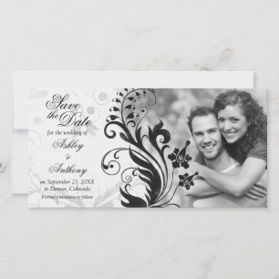 Schwarz-Weiß-Foto Hochzeit speichern Sie das Datum Save The Date