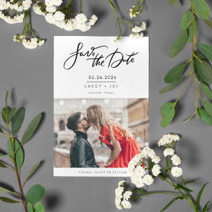 Schwarz-Weiß-Foto-Hochzeit Termin merken Save The Date