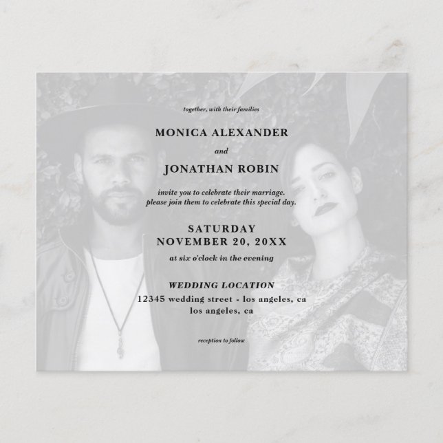 Schwarz-Weiß-Foto Landschaft Hochzeitsszene Flyer (Vorne)