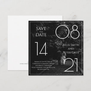 Schwarz-Weiß-Foto Save the Date Hochzeit Einladung