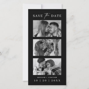 Schwarz-Weiß-Foto-Stand Strip-Lesezeichen Hochzeit Save The Date