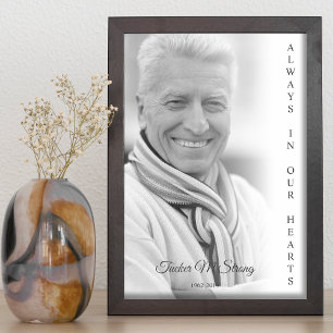 Schwarz-Weiß-Foto-Trauerfeier-Dienstleistung Poster
