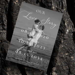 Schwarz-Weiß-Foto Unsere Liebesgeschichte Zeitachs Save The Date