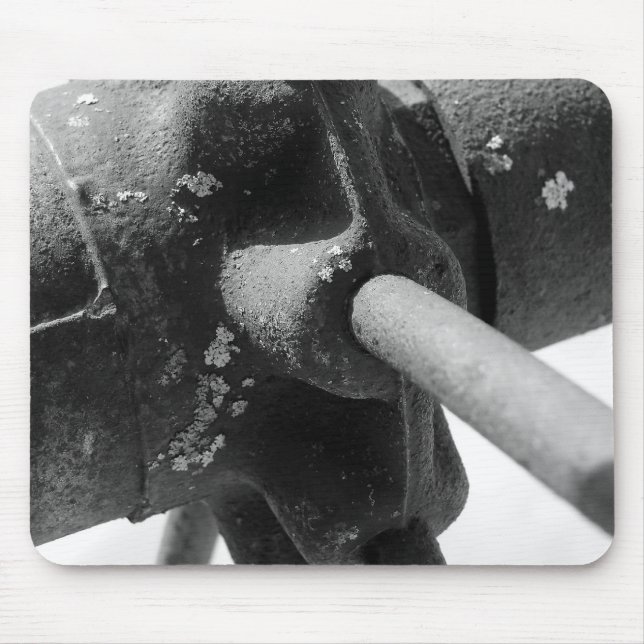 Schwarz-Weiß-Foto von rostfreien Maschinen Mousepad (Vorne)