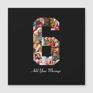 Schwarz-weiß-Fotocollage Nummer 6 Magnetkarte