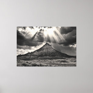 Schwarz-Weiß-Fotografie des Sleeping Ute Mountain Leinwanddruck