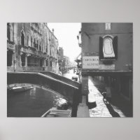 Schwarz-Weiß-Fotografie Venedig Italien Kanal