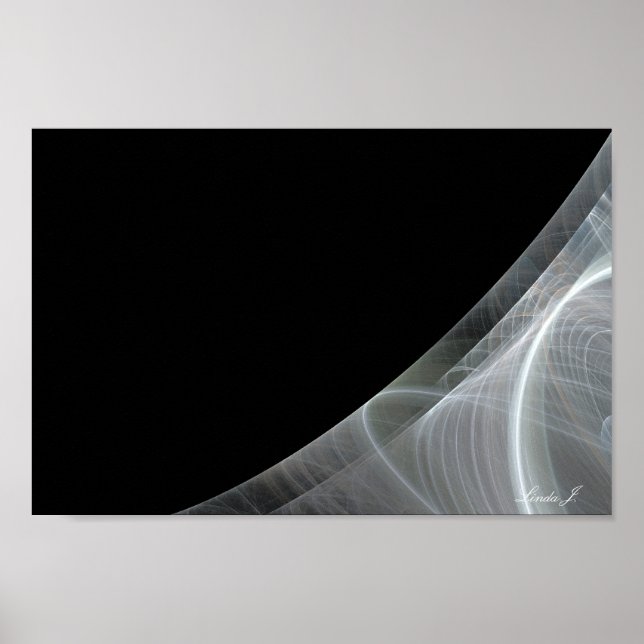 Schwarz-Weiß-Fraktal-Grenze Leinwand oder Poster (Vorne)