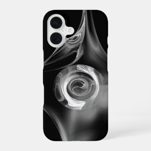 SCHWARZ WEIß FRAKTALE ROSE iPhone 16 HÜLLE